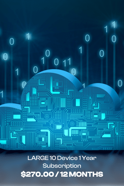 a blue cloud with circuit board and binary code